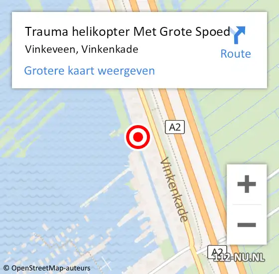 Locatie op kaart van de 112 melding: Trauma helikopter Met Grote Spoed Naar Vinkeveen, Vinkenkade op 15 augustus 2021 18:55