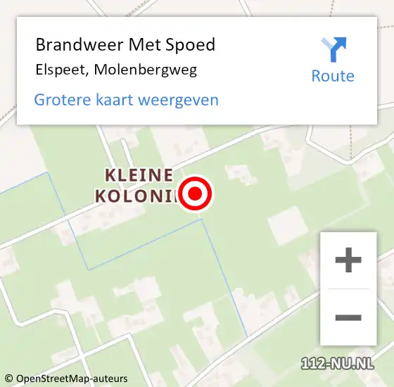 Locatie op kaart van de 112 melding: Brandweer Met Spoed Naar Elspeet, Molenbergweg op 15 augustus 2021 20:49