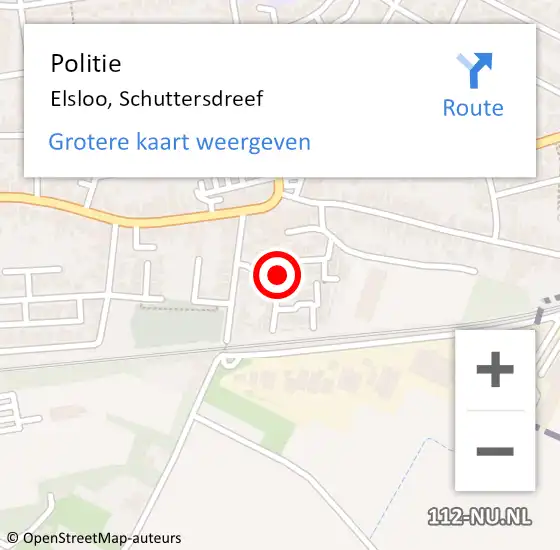 Locatie op kaart van de 112 melding: Politie Elsloo, Schuttersdreef op 15 augustus 2021 21:06