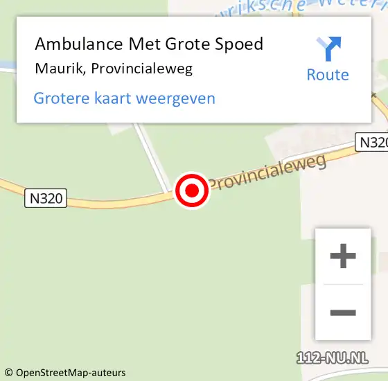 Locatie op kaart van de 112 melding: Ambulance Met Grote Spoed Naar Maurik, Provincialeweg op 5 oktober 2013 16:15