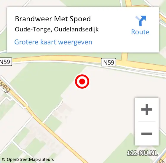 Locatie op kaart van de 112 melding: Brandweer Met Spoed Naar Oude-Tonge, Oudelandsedijk op 16 augustus 2021 00:06