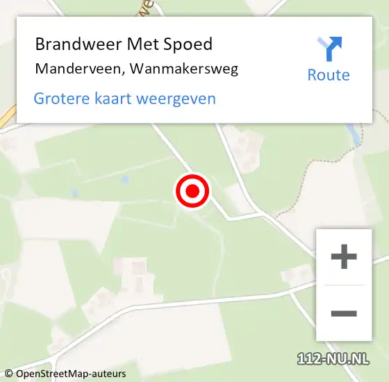 Locatie op kaart van de 112 melding: Brandweer Met Spoed Naar Manderveen, Wanmakersweg op 16 augustus 2021 00:36