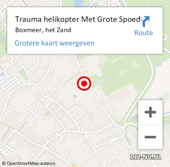 Locatie op kaart van de 112 melding: Trauma helikopter Met Grote Spoed Naar Boxmeer, het Zand op 16 augustus 2021 01:20