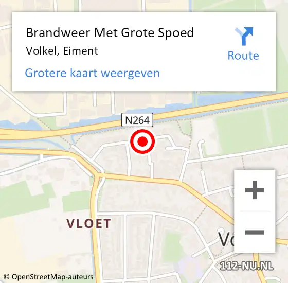 Locatie op kaart van de 112 melding: Brandweer Met Grote Spoed Naar Volkel, Eiment op 16 augustus 2021 02:21