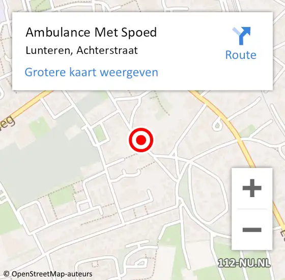 Locatie op kaart van de 112 melding: Ambulance Met Spoed Naar Lunteren, Achterstraat op 16 augustus 2021 03:07