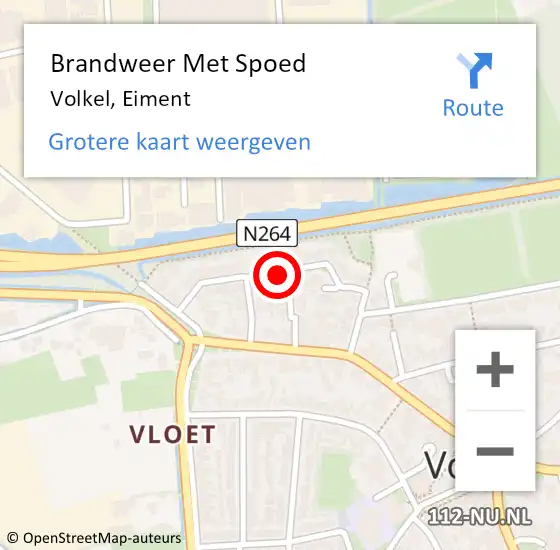 Locatie op kaart van de 112 melding: Brandweer Met Spoed Naar Volkel, Eiment op 16 augustus 2021 03:15