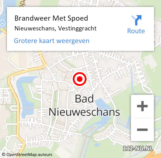Locatie op kaart van de 112 melding: Brandweer Met Spoed Naar Nieuweschans, Vestinggracht op 16 augustus 2021 03:29