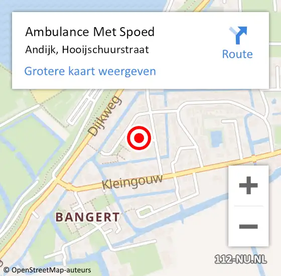 Locatie op kaart van de 112 melding: Ambulance Met Spoed Naar Andijk, Hooijschuurstraat op 16 augustus 2021 08:05