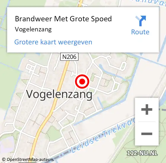 Locatie op kaart van de 112 melding: Brandweer Met Grote Spoed Naar Vogelenzang op 16 augustus 2021 08:26