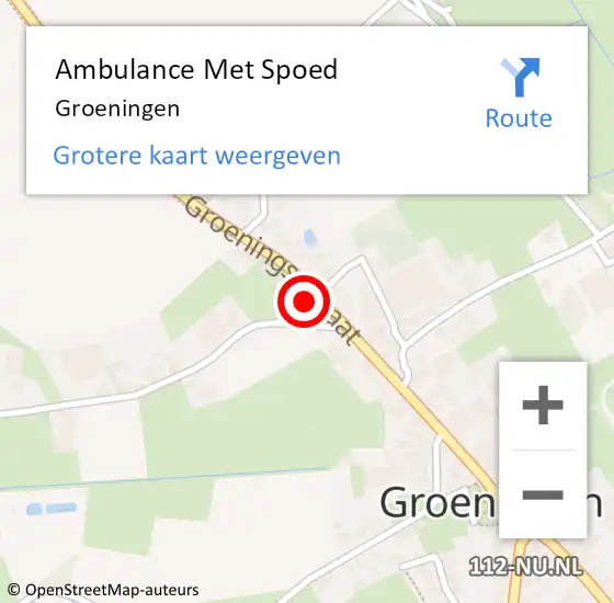 Locatie op kaart van de 112 melding: Ambulance Met Spoed Naar Groeningen op 16 augustus 2021 08:36