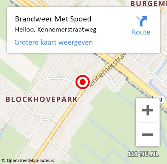 Locatie op kaart van de 112 melding: Brandweer Met Spoed Naar Heiloo, Kennemerstraatweg op 16 augustus 2021 09:42