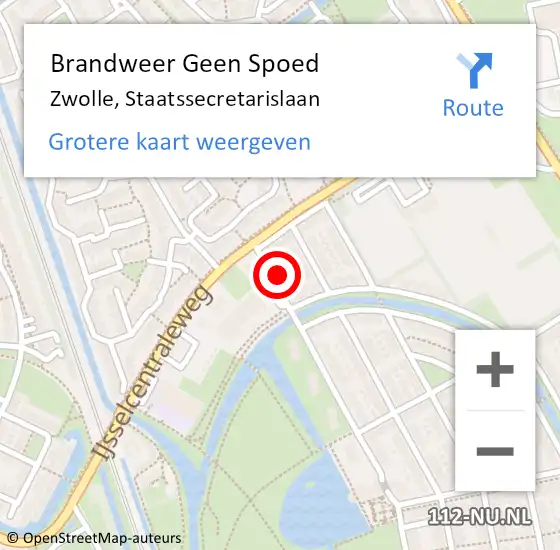 Locatie op kaart van de 112 melding: Brandweer Geen Spoed Naar Zwolle, Staatssecretarislaan op 16 augustus 2021 09:46