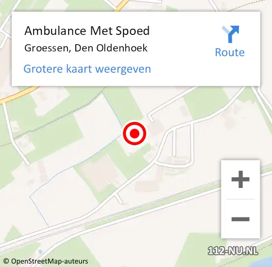 Locatie op kaart van de 112 melding: Ambulance Met Spoed Naar Groessen, Den Oldenhoek op 5 oktober 2013 16:16