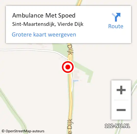 Locatie op kaart van de 112 melding: Ambulance Met Spoed Naar Sint-Maartensdijk, Vierde Dijk op 19 juni 2014 21:11