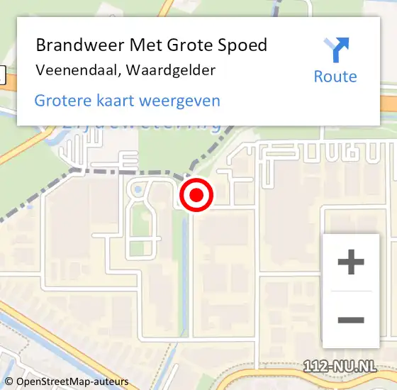 Locatie op kaart van de 112 melding: Brandweer Met Grote Spoed Naar Veenendaal, Waardgelder op 16 augustus 2021 10:35