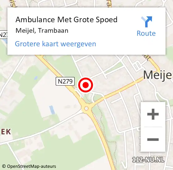 Locatie op kaart van de 112 melding: Ambulance Met Grote Spoed Naar Meijel, Trambaan op 19 juni 2014 21:24