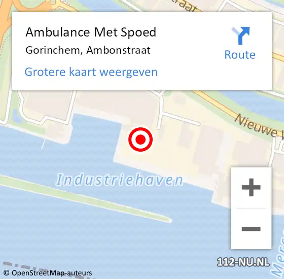 Locatie op kaart van de 112 melding: Ambulance Met Spoed Naar Gorinchem, Ambonstraat op 16 augustus 2021 12:06