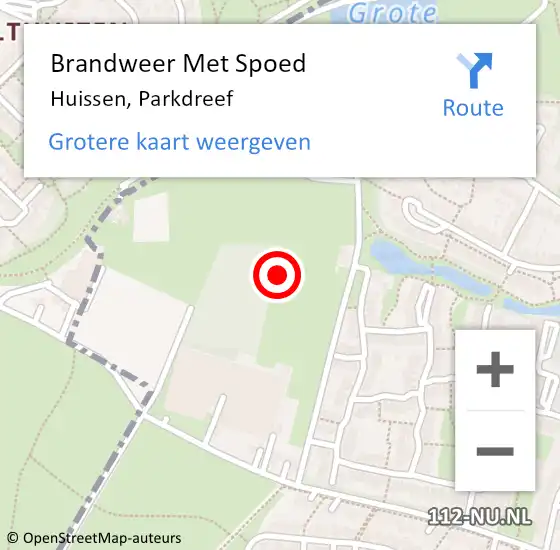 Locatie op kaart van de 112 melding: Brandweer Met Spoed Naar Huissen, Parkdreef op 16 augustus 2021 15:11