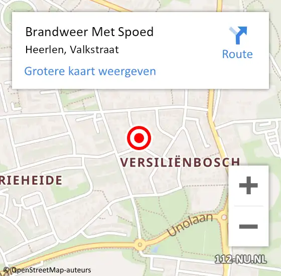 Locatie op kaart van de 112 melding: Brandweer Met Spoed Naar Heerlen, Valkstraat op 16 augustus 2021 16:02