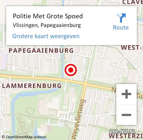 Locatie op kaart van de 112 melding: Politie Met Grote Spoed Naar Vlissingen, Papegaaienburg op 16 augustus 2021 16:08