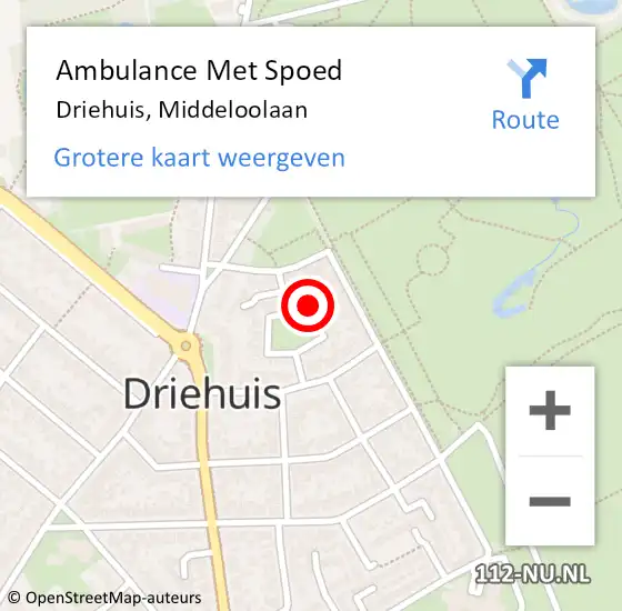 Locatie op kaart van de 112 melding: Ambulance Met Spoed Naar Driehuis, Middeloolaan op 16 augustus 2021 16:11