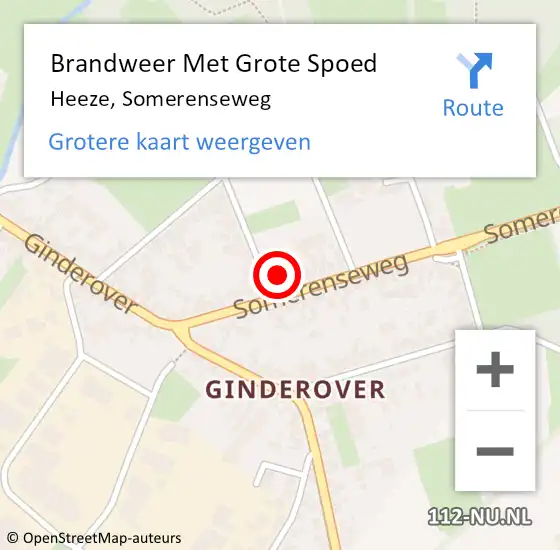 Locatie op kaart van de 112 melding: Brandweer Met Grote Spoed Naar Heeze, Somerenseweg op 16 augustus 2021 17:42