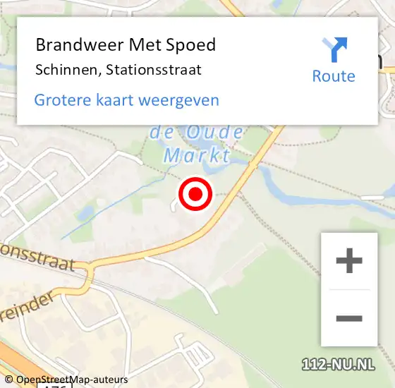 Locatie op kaart van de 112 melding: Brandweer Met Spoed Naar Schinnen, Stationsstraat op 16 augustus 2021 18:45