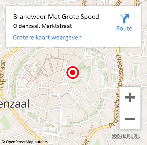 Locatie op kaart van de 112 melding: Brandweer Met Grote Spoed Naar Oldenzaal, Marktstraat op 16 augustus 2021 19:34