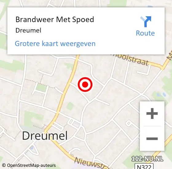 Locatie op kaart van de 112 melding: Brandweer Met Spoed Naar Dreumel op 16 augustus 2021 20:04