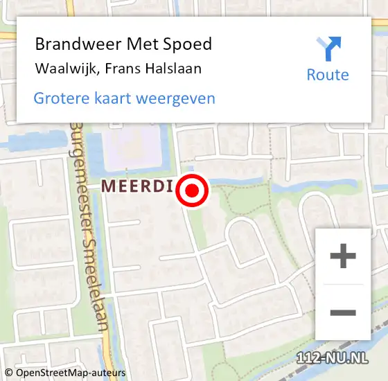 Locatie op kaart van de 112 melding: Brandweer Met Spoed Naar Waalwijk, Frans Halslaan op 16 augustus 2021 20:24