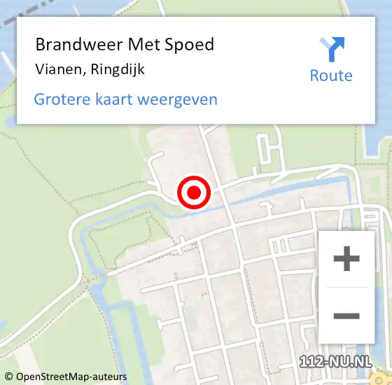 Locatie op kaart van de 112 melding: Brandweer Met Spoed Naar Vianen, Ringdijk op 16 augustus 2021 21:14