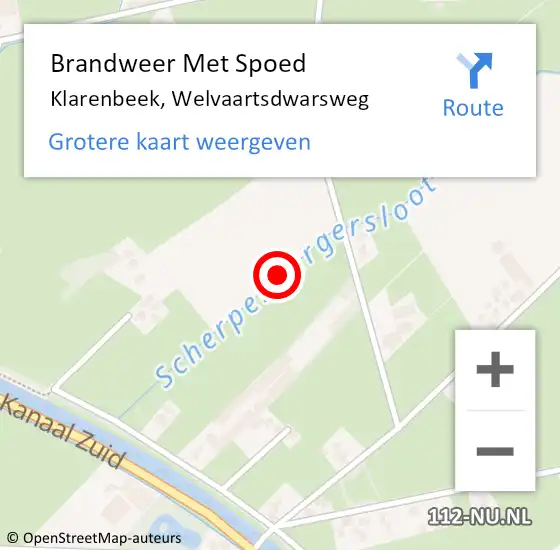 Locatie op kaart van de 112 melding: Brandweer Met Spoed Naar Klarenbeek, Welvaartsdwarsweg op 16 augustus 2021 22:43