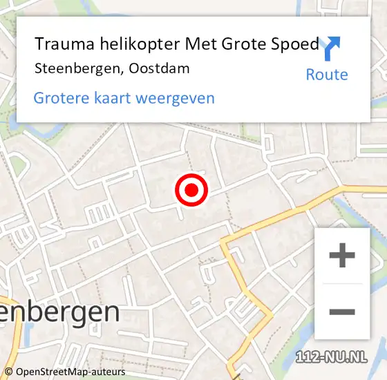 Locatie op kaart van de 112 melding: Trauma helikopter Met Grote Spoed Naar Steenbergen, Oostdam op 16 augustus 2021 22:48