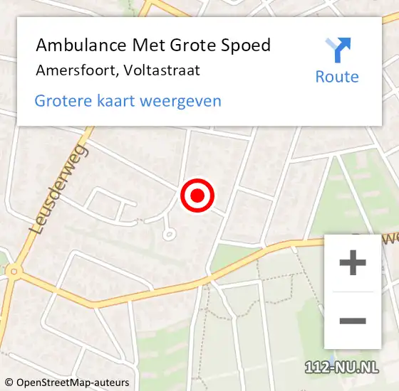 Locatie op kaart van de 112 melding: Ambulance Met Grote Spoed Naar Amersfoort, Voltastraat op 19 juni 2014 23:09