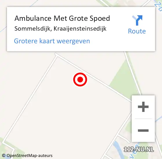 Locatie op kaart van de 112 melding: Ambulance Met Grote Spoed Naar Sommelsdijk, Kraaijensteinsedijk op 16 augustus 2021 23:09