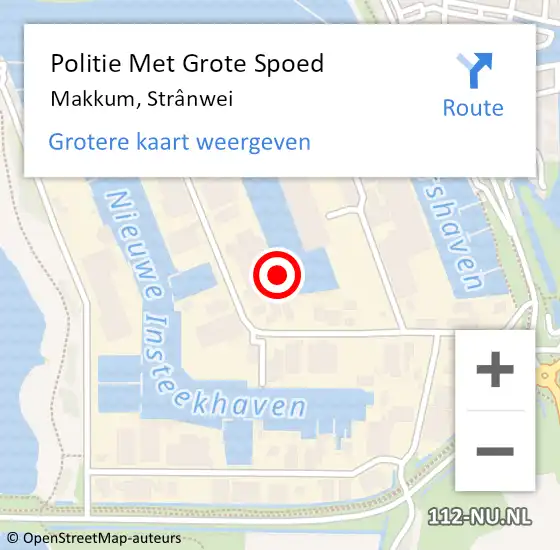 Locatie op kaart van de 112 melding: Politie Met Grote Spoed Naar Makkum, Strânwei op 16 augustus 2021 23:17
