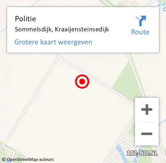 Locatie op kaart van de 112 melding: Politie Sommelsdijk, Kraaijensteinsedijk op 16 augustus 2021 23:27