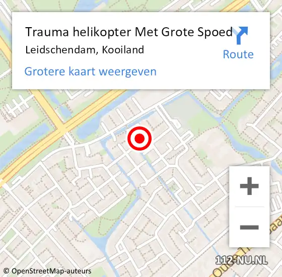 Locatie op kaart van de 112 melding: Trauma helikopter Met Grote Spoed Naar Leidschendam, Kooiland op 17 augustus 2021 00:33