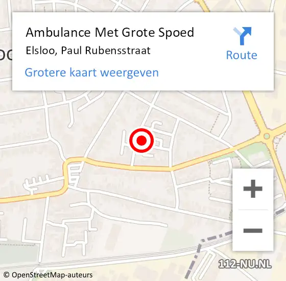 Locatie op kaart van de 112 melding: Ambulance Met Grote Spoed Naar Elsloo, Paul Rubensstraat op 19 juni 2014 23:34