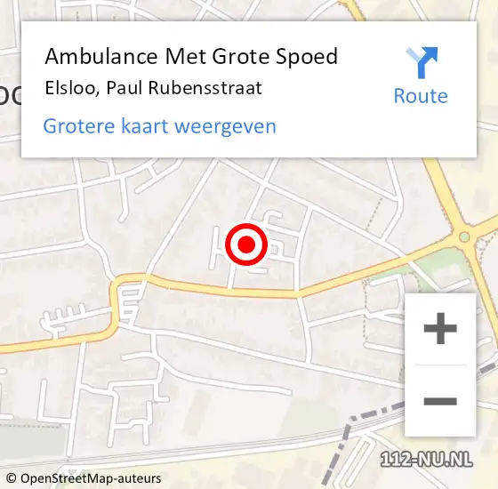 Locatie op kaart van de 112 melding: Ambulance Met Grote Spoed Naar Elsloo, Paul Rubensstraat op 19 juni 2014 23:35
