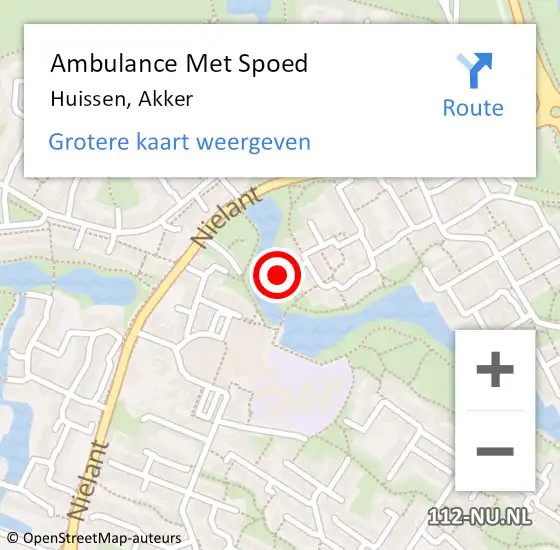 Locatie op kaart van de 112 melding: Ambulance Met Spoed Naar Huissen, Akker op 17 augustus 2021 06:35