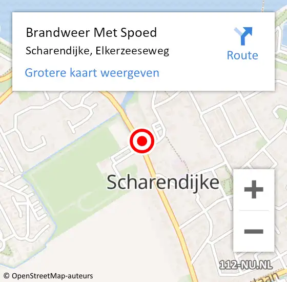 Locatie op kaart van de 112 melding: Brandweer Met Spoed Naar Scharendijke, Elkerzeeseweg op 17 augustus 2021 08:01