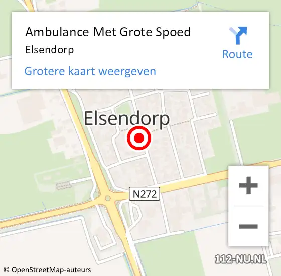 Locatie op kaart van de 112 melding: Ambulance Met Grote Spoed Naar Elsendorp op 17 augustus 2021 08:30