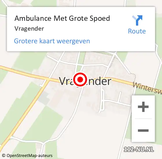 Locatie op kaart van de 112 melding: Ambulance Met Grote Spoed Naar Vragender op 17 augustus 2021 08:48