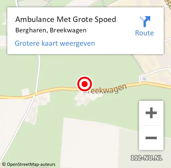 Locatie op kaart van de 112 melding: Ambulance Met Grote Spoed Naar Bergharen, Breekwagen op 17 augustus 2021 09:05