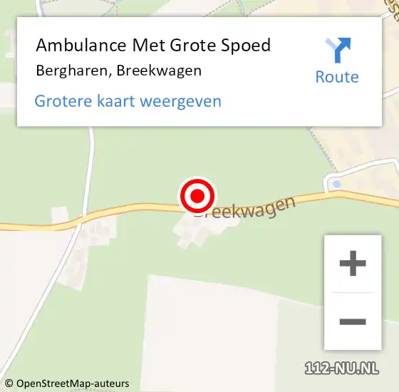 Locatie op kaart van de 112 melding: Ambulance Met Grote Spoed Naar Bergharen, Breekwagen op 17 augustus 2021 09:08