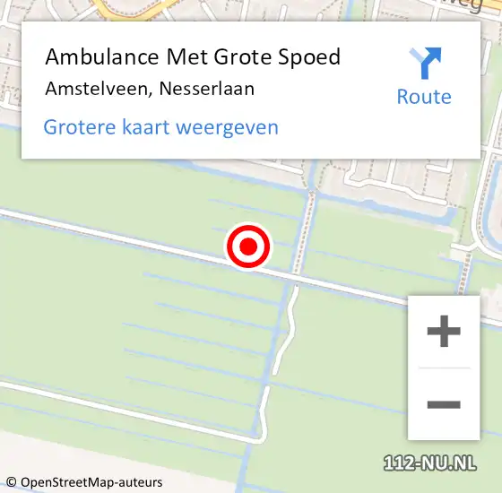 Locatie op kaart van de 112 melding: Ambulance Met Grote Spoed Naar Amstelveen, Nesserlaan op 17 augustus 2021 09:50