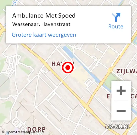 Locatie op kaart van de 112 melding: Ambulance Met Spoed Naar Wassenaar, Havenstraat op 17 augustus 2021 10:22