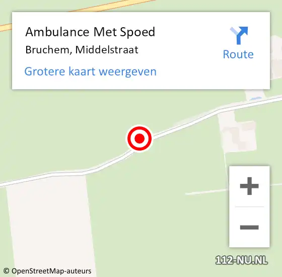 Locatie op kaart van de 112 melding: Ambulance Met Spoed Naar Bruchem, Middelstraat op 17 augustus 2021 10:24