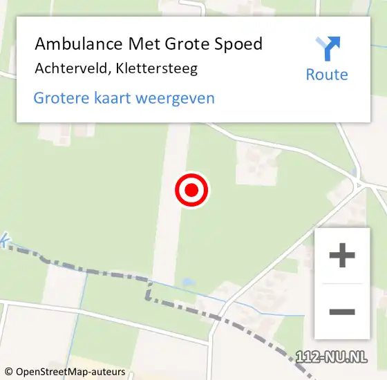 Locatie op kaart van de 112 melding: Ambulance Met Grote Spoed Naar Achterveld, Klettersteeg op 17 augustus 2021 13:02